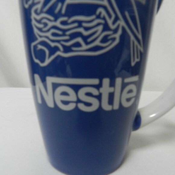 Nestle Tall Large Mug Cup latte Ceramic Vintage July 2011 blue white 16 oz - Picture 5 of 12